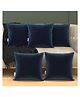 MYARMOR Micro Fibre 12 x 12 inch Square Pillow With Velvet Cover Pack of 5 - Navy Blue