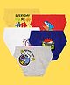NUSYL Pack Of 5 Puzzle And Car Printed Briefs - White Red Yellow Grey Royal Blue