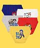 NUSYL Pack Of 5 Explore And Ride Printed Briefs - White Red Yellow Grey Royal Blue
