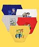 NUSYL Pack Of 5 Ride And Tractor Printed Briefs - White Red Yellow Grey Royal Blue