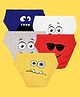 NUSYL Pack Of 5 Emoticons Printed Briefs - White Red Yellow Grey Royal Blue