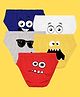 NUSYL Pack Of 5 Emoticons Printed Briefs - White Red Yellow Grey Royal Blue
