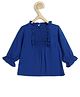 Chuppan Chupai Full Puffed Sleeves Bodice Pleated & Frilled Neckline Top - Blue