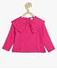 Chuppan Chupai Full Sleeves Bow Applique & Cape Detail Solid Top - Pink