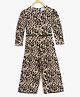 Chuppan Chupai Full Sleeves Seamless Cheetah Printed Jumpsuit - Beige