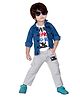 DOTSON Full Sleeves Everything Will Be Ok Back Printed Jacket With Half Sleeves Text Printed Tee And Jeans - Blue