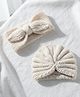 SYGA Woolen Soft Hat & Rabbit Ears Warm Headband For Newborn Baby Boy & Girls Pack of 2- Beige
