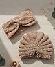 SYGA Woolen Soft Hat & Rabbit Ears Warm Headband For Newborn Baby Boy & Girls Pack of 2- Brown