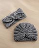 SYGA Woolen Soft Hat & Rabbit Ears Warm Headband For Newborn Baby Boy & Girls Pack of 2- Grey