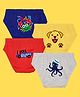 NUSYL Pack Of 4 Dog And Octopus Printed Briefs - Royal Blue Yellow Red Grey