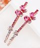 Yellow Chimes Hair Pins for Women Girls Hair Accessories for Women Hair Pin 2 Pcs Crystal Pink Butterfly Bobby Pins for Hair Pins for Girls Bobby Pins fro women Gift for Women and Girls