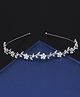Yellow Chimes Silver Plated Crown Leaf Floral Design Crown Tiara - Silver