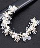 Yellow Chimes Bridal Crown Dainty Crystal Design Floral Hair Vine - White