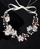 Yellow Chimes Non-Precious Metal Floral Crown Hair Vine Golden Bridal Tiaras Hair Accessories for Women