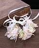 Yellow Chimes Bracelet for women and Girls White Pink Floral Bracelets for Women Bridal Wedding Bracelet Fabric Wrist Band Pink Hand Bracelet For Women and Girls