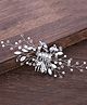 Yellow Chimes Crystal Pearl Applique Hair Pin - White