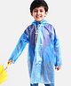 Clownfish Full Sleeves Hooded Raincoat Star Print - Blue