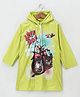 Clownfish Full Sleeves Hooded Bike Graphics Raincoat - Lime