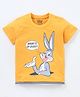 Babyhug Cotton Half Sleeves T-Shirt Bunny Print - Yellow