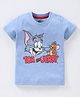 Babyhug Cotton Half Sleeves T-Shirt Tom & Jerry Print - Blue Melange