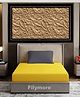 Filymore Plain Solid Single Bedsheet with Unique Colour Pattern Designer Bedsheet Made Of Pure Microfiber with 1 Pillow Cover - Yellow & Grey
