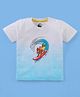 Babyhug Cotton Jersey Half Sleeves T-Shirt Jerry Print - White & Blue