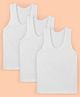 Bodycare Sleeveless Cotton Vests Solid Pack of 3 - White