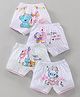 Bodycare Cotton Knit Shorts Polka Dots Print Pack of 4 - White