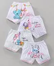 Bodycare Cotton Knit Shorts Polka Dots Print Pack of 4 - White