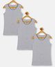 Kiddopanti Pack Of 3 Solid Vests - Grey Melange
