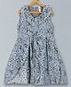 Kiddopanti Sleeveless Frilled Floral Printed Dress - Blue