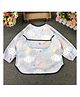 Thread Fairy Full Sleeves Washable Waterproof Baby Feeding Bibs Shirt with Pocket - Blue