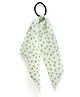 Stol'n Floral Printed Ribbon Knot Detail Hair Rubber Band - Green