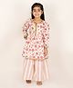 M'andy Full Sleeves Floral Printed Kurta Palazzo Set - Off White
