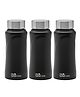 The Better Home Stainless Steel Water Bottle 500ml (Pack of 3) | Water Bottle for Kids and Adults | Rust Proof, Light Weight & Durable 500ml Water Bottle | Black...