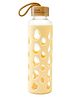 The Better Home Borosilicate Glass Water Bottle with Sleeve 550ml | Non Slip Silicon Sleeve & Bamboo Lid | Water Bottles for Fridge (Pack of 1, Yellow)