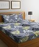 Klotthe Floral 210 TC Cotton 1 King Size Double BedSheet with 2 Pillow Cover - Grey