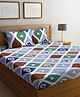 Klotthe Abstract Cotton Blend Bedsheet with 2 Pillow Covers - Multicolour