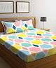 Klotthe Geometric Cotton Blend Double Bed Sheet with 2 Pillow Covers - Multicolour