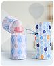 Babyhug Feeding Bottle Cover with Zip Elephant Print  Pack Of 2 Blue  - Fits Upto 330 ml Each