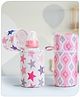 Babyhug Feeding Bottle Cover with Zip Star Print  Pack Of 2 Pink - Fits Upto 330 ml Each