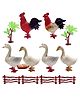 FunBlast Realistic Farm Birds Figure Toy Set Pack of 6 - Multicolor