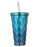 FunBlast Tumbler with Lid and Straw for Hot & Cold Beverage Blue - 550 ml