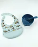 StarKiddo Smart Silicone Suction Bowl & Spoon with Waterproof Bib - Blue