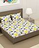 Divine Casa Polka Dots Pure Cotton Double Bedsheet with 2 Pillow Covers - Pale Lime Yellow & Grey