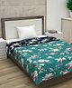 Divine Casa Microfibre All Weather 120 GSM Printed Reversible Single Bed Quilt Comforter Blanket - Sea Green & Blue