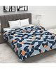 Divine Casa Reversible Lightweight Printed Double Bed Blanket - Blue & Orange