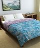 Divine Casa Microfibre All Weather 150 GSM Printed Reversible Double Bed Quilt Comforter Blanket - Purple and Blue