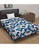 Divine Casa 120 GSM Polyester Reversible Lightweight Printed Single Bed AC Dohar Blanket Quilt - Navy Blue and Orange