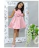 KIDSDEW Sleeveless Solid Bow Embellished Duchesse Satin Fit & Flare Dress - Mauve